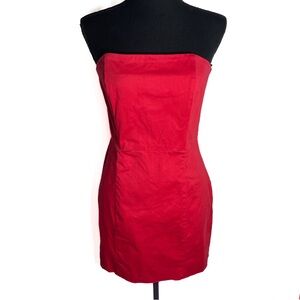 Song of Style Revolve Strapless Red Mini Dress Boned Classic Elegant Sz M Formal